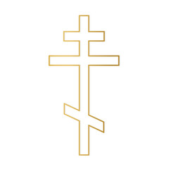 Wall Mural - golden orthodox cross icon- vector illustration