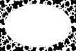 black and white cowhide pattern with text area
