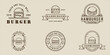 © zyxroun - set of burger or hamburger logo line art vector illustration template icon graphic design. bundle collection of various fast food sign or symbol for business restaurant or cafe with badge