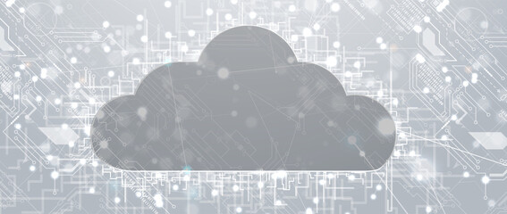 Cloud technology. Integrated digital web concept background
