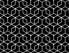 The Geometric Pattern With Lines. Seamless Vector Background. White And Black Texture. Graphic Modern Pattern. Simple Lattice Graphic Design