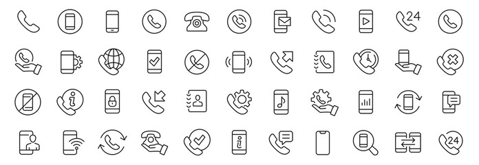 Wall Mural - phone thin line icons set. phone symbol collection. smartphone icon vector