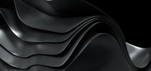 Abstract Background With Beautiful Fancy Patterns Of Black Paint. Black Cloth Or Liquid Form.