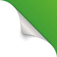 Vector Illustration Of Green Corner Banner On White Background