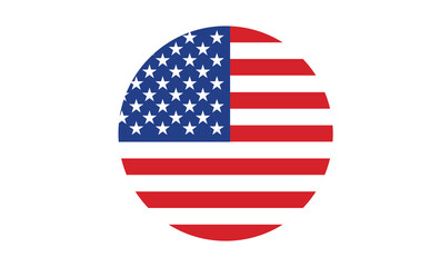 American flag in circle. shape.