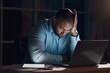 © Nicholas Felix/peopleimages.com - Business can be challenging. Shot of a young businessman looking stressed while working on his laptop late at night.