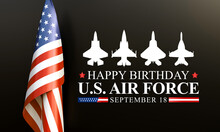 U.S. Air Force Birthday Is Observed Every Year On September 18 All Across United States Of America. 3D Rendering