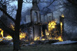© SuperStock - Abandoned house fully engulfed in flames