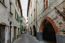 Narrow Street In The City Of Albenga. Italy
