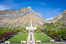 Aerial Of Latter-day Saint Provo Temple At Day