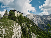 The Kehlsteinhaus (Eagle's Nest) Is A Nazi-constructed Building Erected A Top The Summit Of The Kehlstein, A Rocky Outcrop That Rises Above Obersalzberg Near The Town Of Berchtesgaden