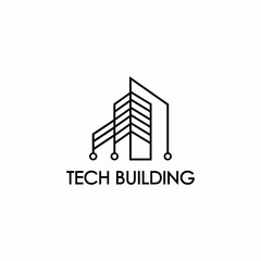 Wall Mural - Tech building logo