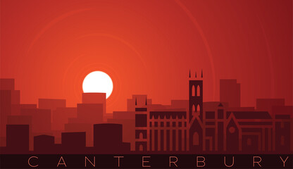 Poster - Canterbury Low Sun Skyline Scene