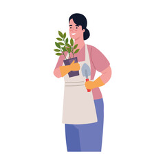 Sticker - female gardener worker