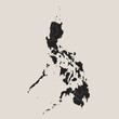 Black map of Philippines, design blackboard, blank