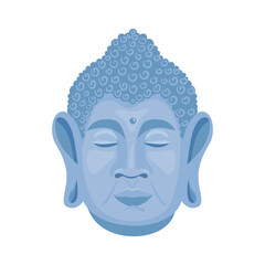 Wall Mural - buddha siddharta head blue