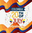 colombia independence day postcard