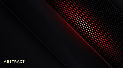Wall Mural - geometric shape futuristic technology red black motion line abstract background presentation.