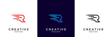 Letter R Logo, Square Shape, Colorful, Technology And Digital Abstract Dot Connection