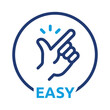 Easy icon vector with snap finger gesture sign outline symbol illustration.