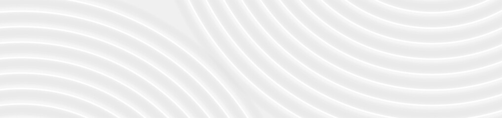 Wall Mural - Grey white smooth circles abstract tech background. Vector banner design