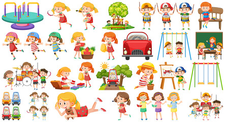 Poster - Set of children doing different activities