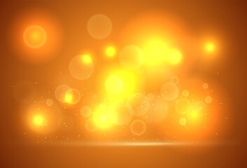 Wall Mural - orange bokeh abstract light background