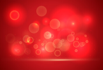 Wall Mural - elegant red bokeh blur light effect background