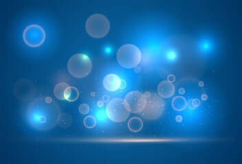 Wall Mural - blue bokeh abstract background vector