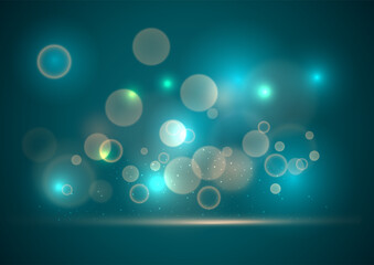 Wall Mural - blue bokeh blurred light. abstract background with bokeh effect. magic concept.