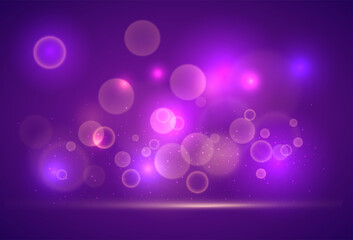 Wall Mural - abstract purple bokeh lights background illustrator