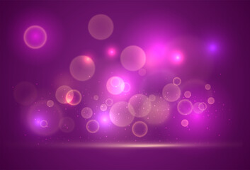 Wall Mural - abstract purple bokeh lights background illustrator