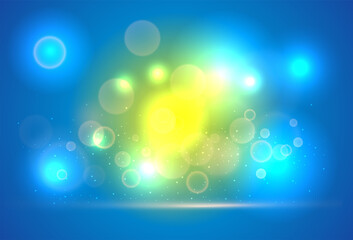 Wall Mural - blue bokeh abstract background vector