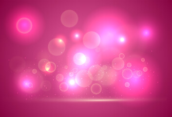 Wall Mural - pink bokeh background, abstract with defocused lights.