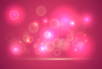 Wall Mural - pink bokeh background, abstract with defocused lights.