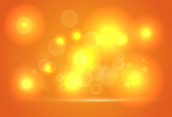 Wall Mural - orange bokeh abstract light background
