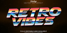 Vintage 80s Text Effect, Editable Retro Future And Cyber Space Text Style