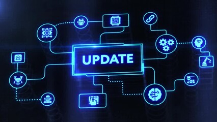 Business, Technology, Internet and network concept. Update software computer program upgrade.