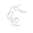 © alpha - Continuous one line drawing. Woman sitting yoga pose cross legged meditating. Vector illustration