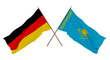 © Stanislau Vyrvich - Background for designers, illustrators. National Independence Day. Flags Germany and Kazakhstan