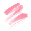 Pink lipstick smudge trace isolated on white background. Image. Perfect beauty element design.