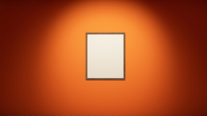 Poster - frame on wall orange background