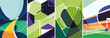 © KurArt - Set of soccer posters. Sport placards in abstract style.