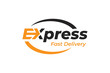 © Agung - Fast Express Delivery Logotype design with arrow symbol for Modern Transport Logistic simple text Logo Template Design