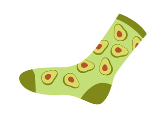 Wall Mural - Funny Socks with avocado. Vector illustration