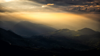  Sunset in the Rarau mountains, Eastern Carpathians, Romania.