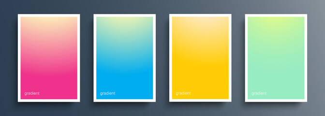 Leinwandbilder - Set of color backgrounds with light soft color gradient for your creative graphic design. Vector illustration.