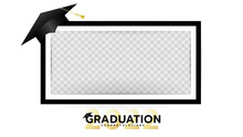 Frame Graduation Template For Graduation With Copy Space.isolated On White Background ,Vector Illustration EPS 10