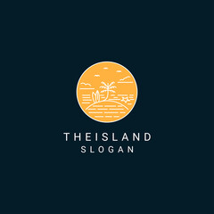 Wall Mural - The island logo design icon template