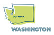 Doodle vector map of Washington state of USA